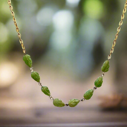 Jade Leaf Necklace
