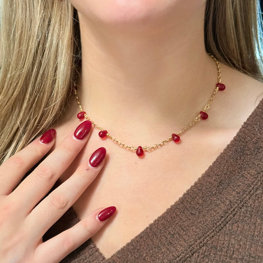 Red Teardrop Necklace