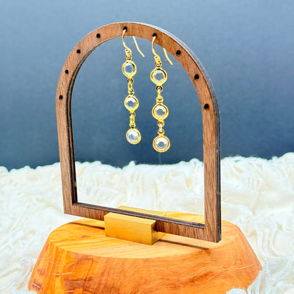 Triple Crystal Drop Earrings