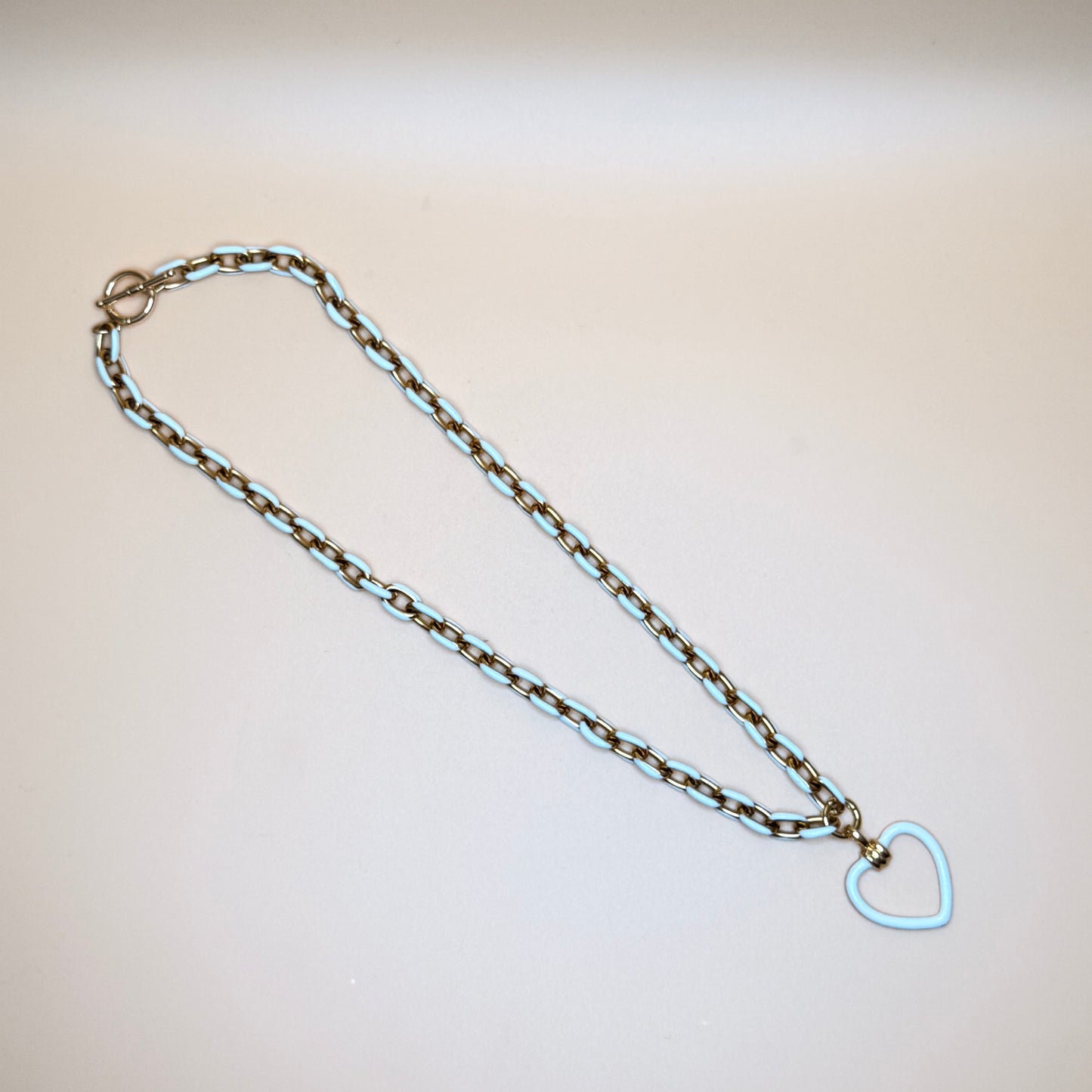 White and Gold Hearts Necklace