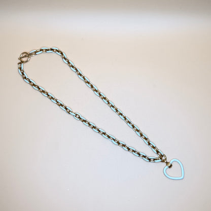 White and Gold Hearts Necklace