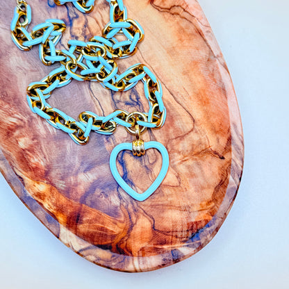 White and Gold Hearts Necklace
