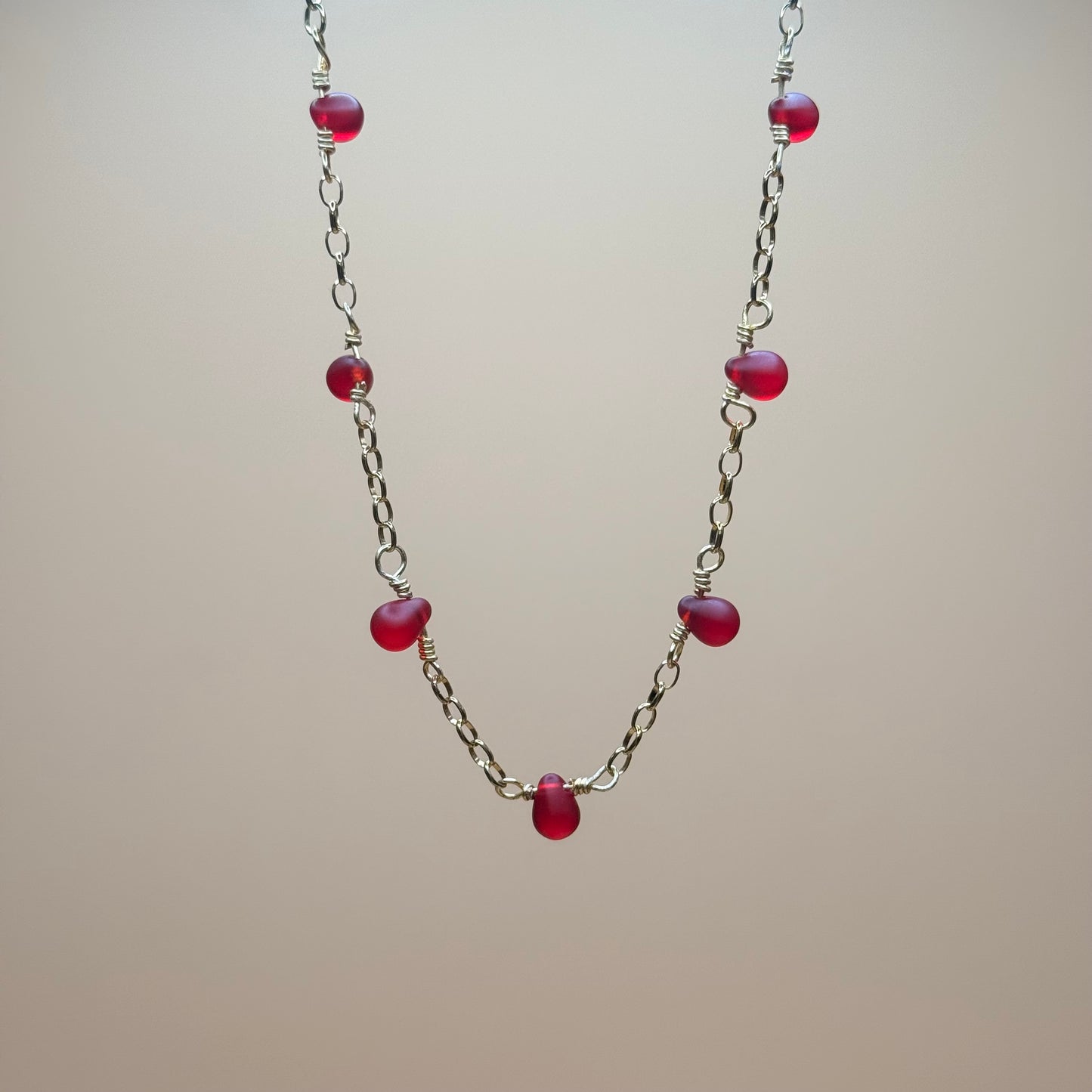 Red Teardrop Necklace