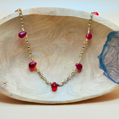 Red Teardrop Necklace