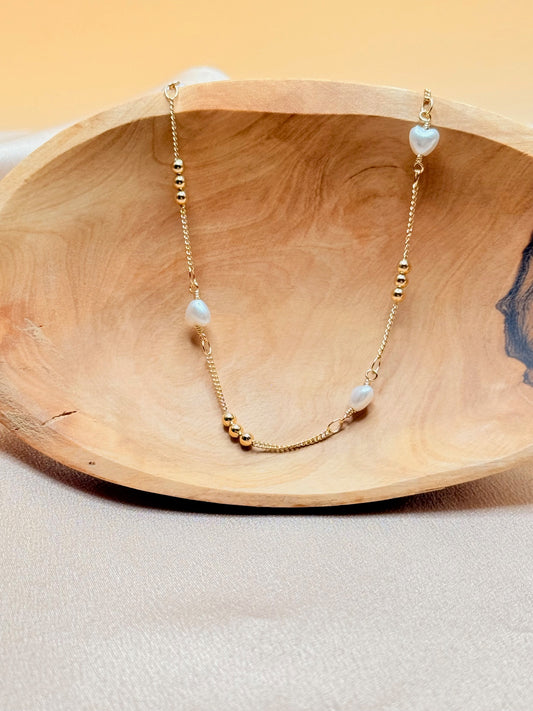 Pearl Hearts Necklace