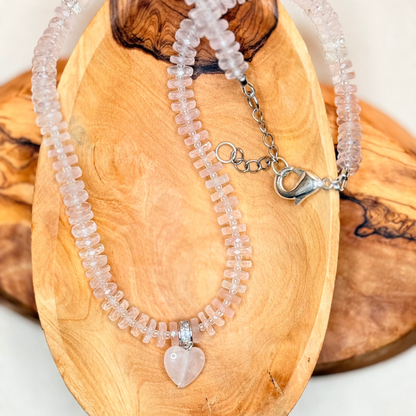 Rosey Quartz Beaded Necklace
