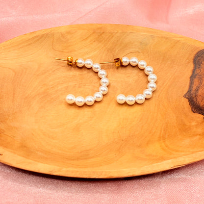 Pearl Tide Hoop Earrings
