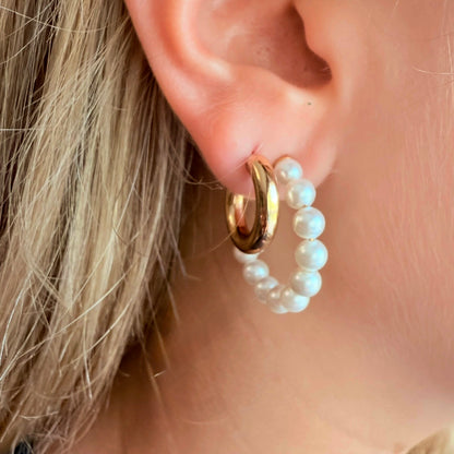 Pearl Tide Hoop Earrings
